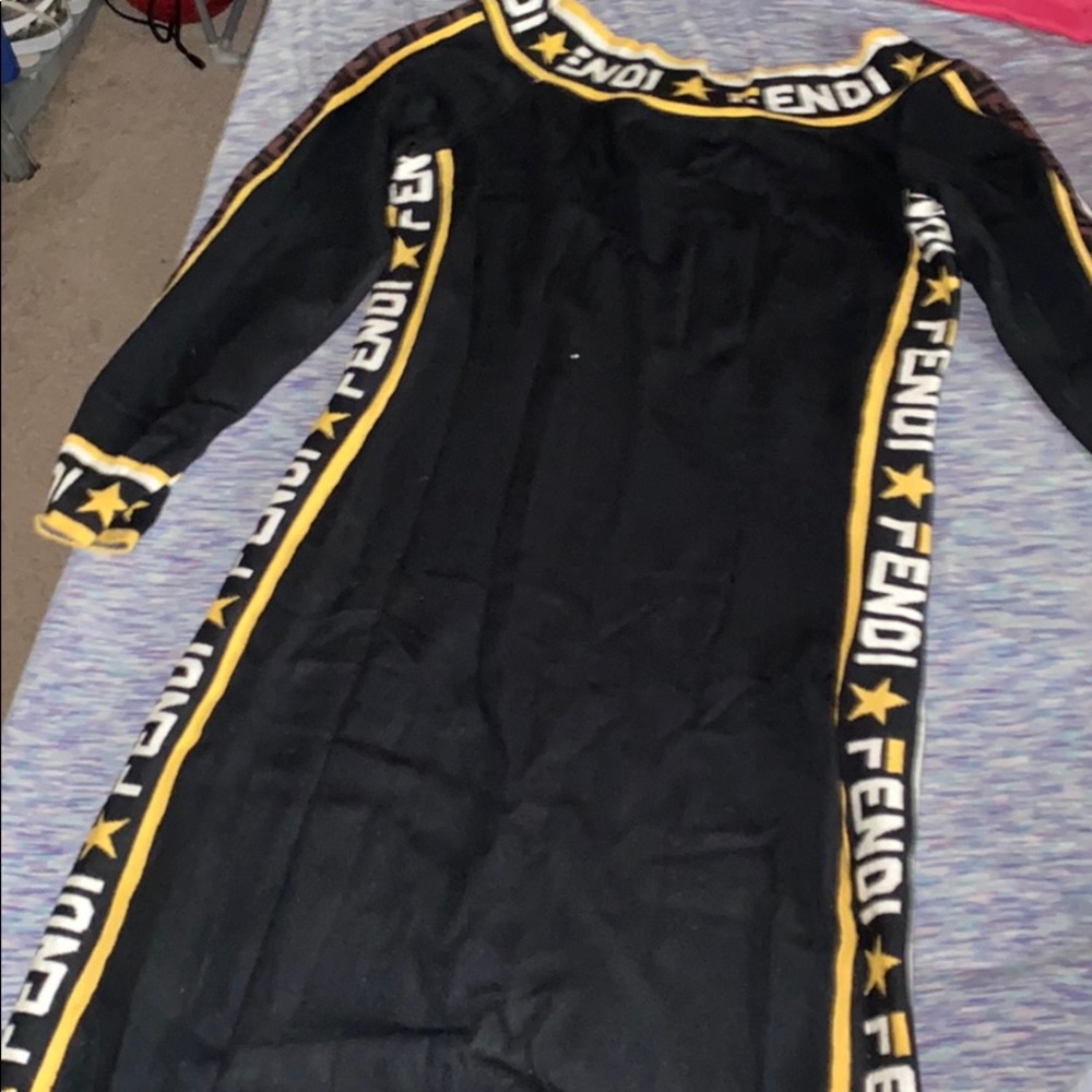 Black and yellow fendi sweater dress